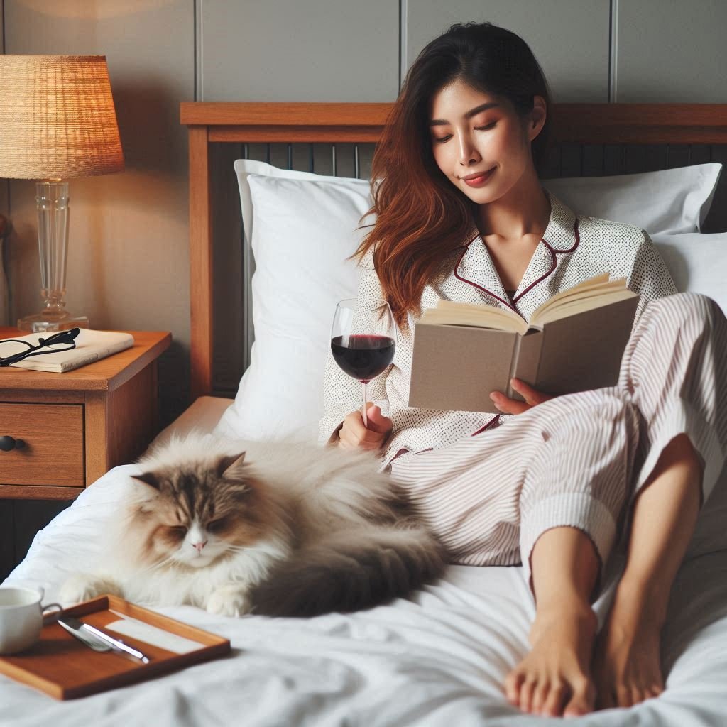 mulher na cama com uma taca de vinho 15 Meta Leitura: A Revolução no Hábito de Ler – Domine 50 Livros por Ano