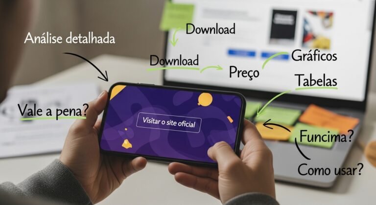 Pessoa analisando um livro aberto com anotações meta e ícones de metadados flutuando ao redor